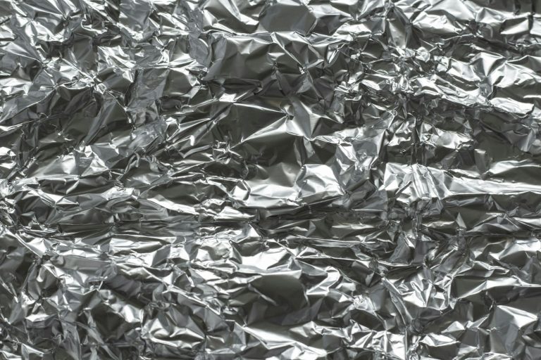 Crumpled silver foil
